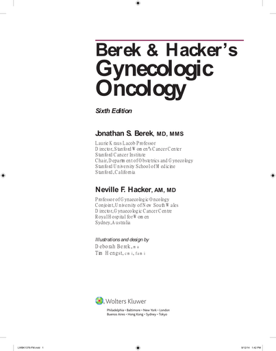 [2207202344751] Berek and Hacker's Gynecologic Oncology (976 pages - 2 VOL)